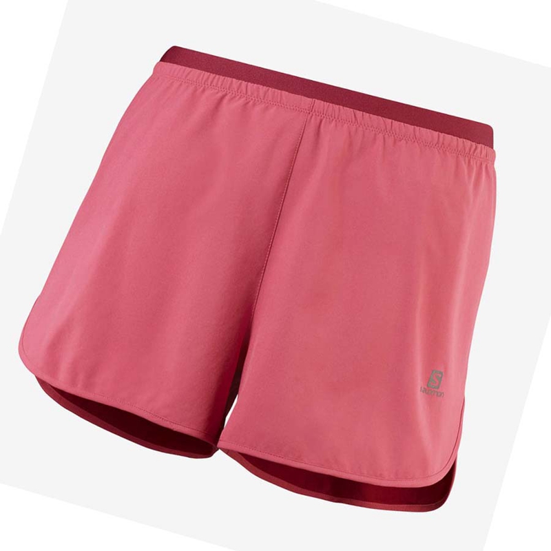 Salomon CROSS 3\'\' Kurze Hose Damen Rot | XZIVJAN-09