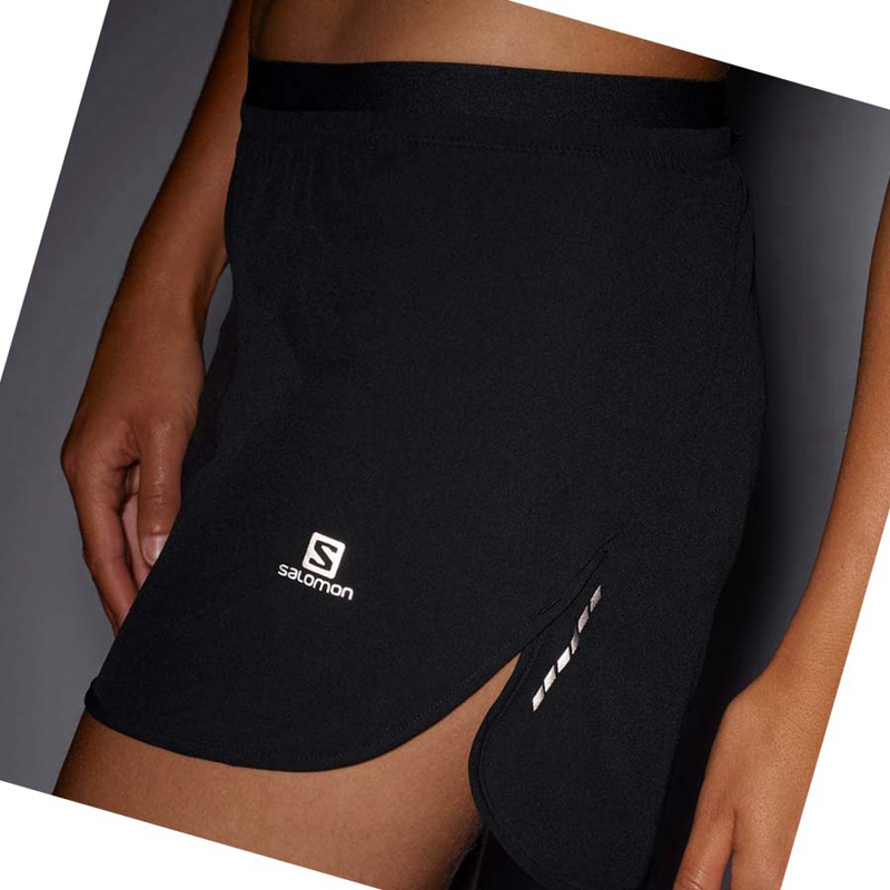 Salomon CROSS 3'' Kurze Hose Damen Schwarz | RHGOITD-78
