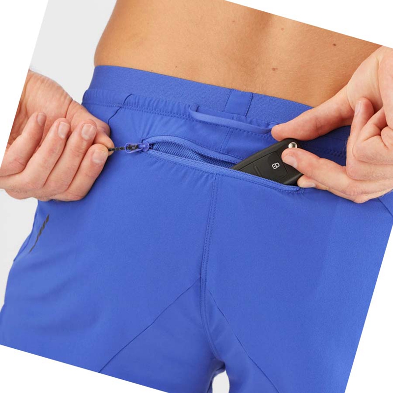 Salomon CROSS 3'' Kurze Hose Herren Blau | NALIFKY-10