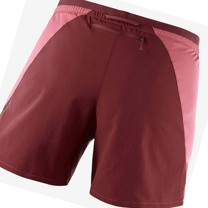 Salomon CROSS 5'' Kurze Hose Damen Rot | XTCSHVR-54