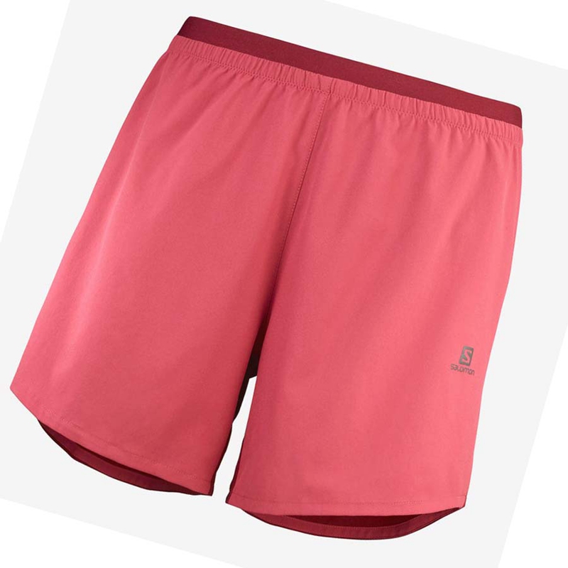 Salomon CROSS 5\'\' Kurze Hose Damen Rot | XTCSHVR-54