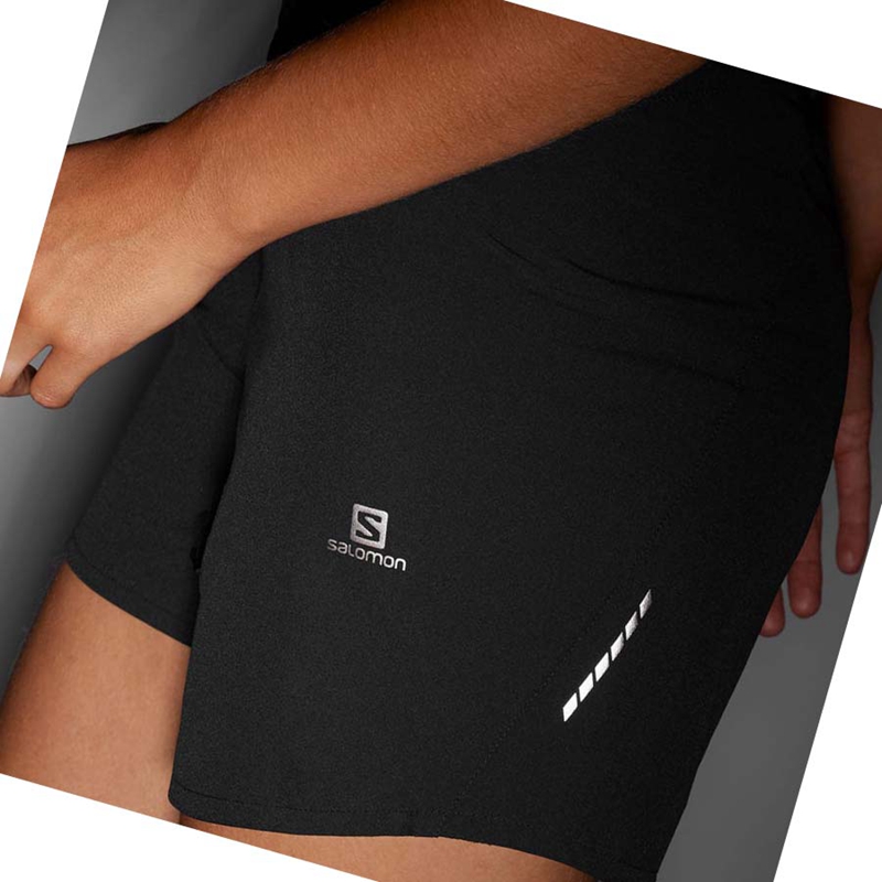Salomon CROSS 5'' Kurze Hose Damen Schwarz | PFEBQZM-87