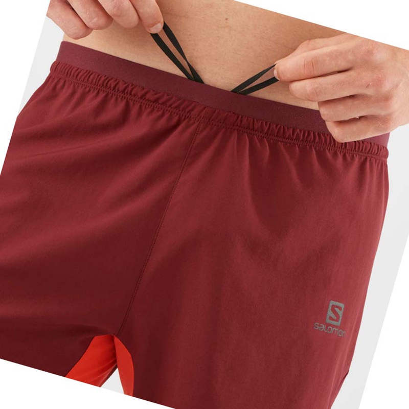 Salomon CROSS 7'' NO LINER Kurze Hose Herren Rot | BPXDMNA-18