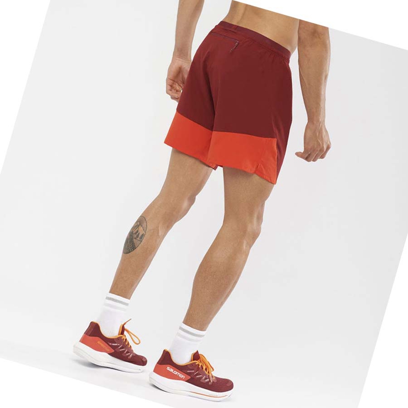 Salomon CROSS 7'' NO LINER Kurze Hose Herren Rot | BPXDMNA-18