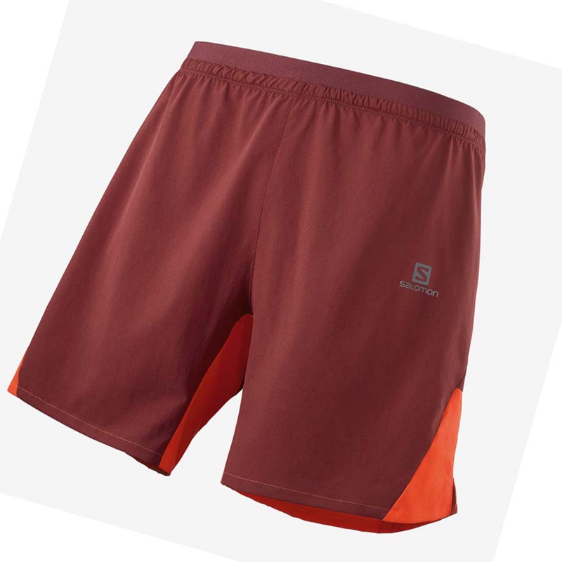 Salomon CROSS 7\'\' NO LINER Kurze Hose Herren Rot | BPXDMNA-18