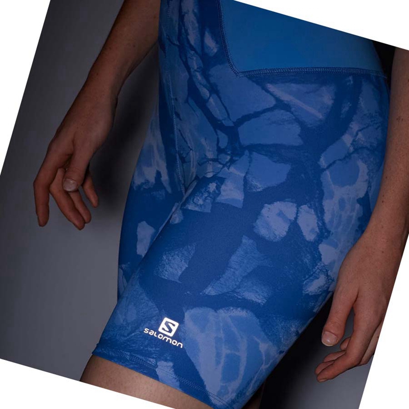 Salomon CROSS MULTI 7'' Kurze Hose Damen Blau | FWBJATX-32