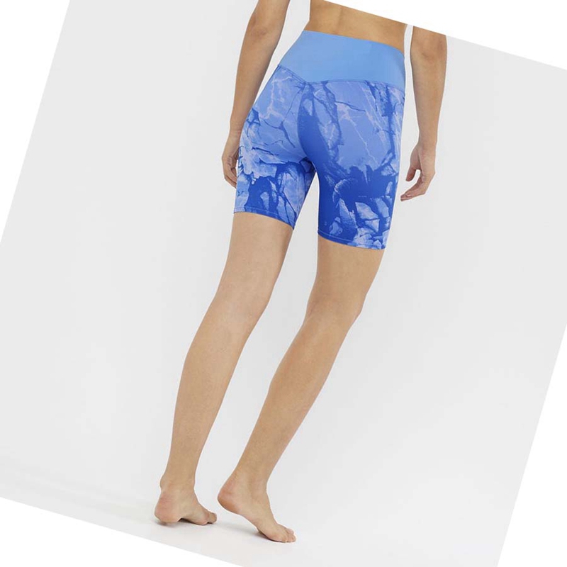Salomon CROSS MULTI 7'' Kurze Hose Damen Blau | FWBJATX-32