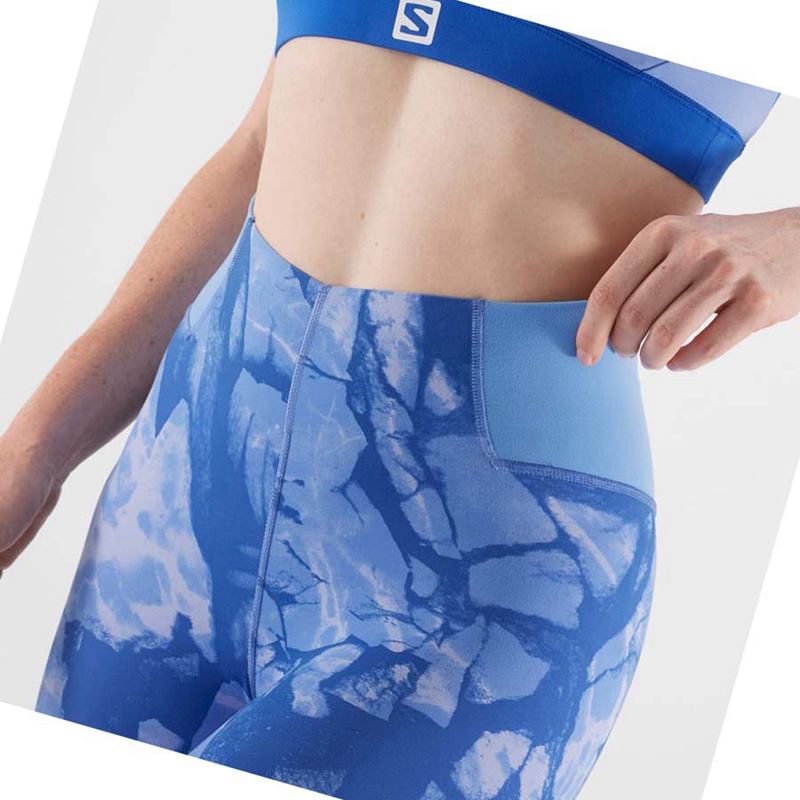 Salomon CROSS MULTI 7'' Kurze Hose Damen Blau | FWBJATX-32