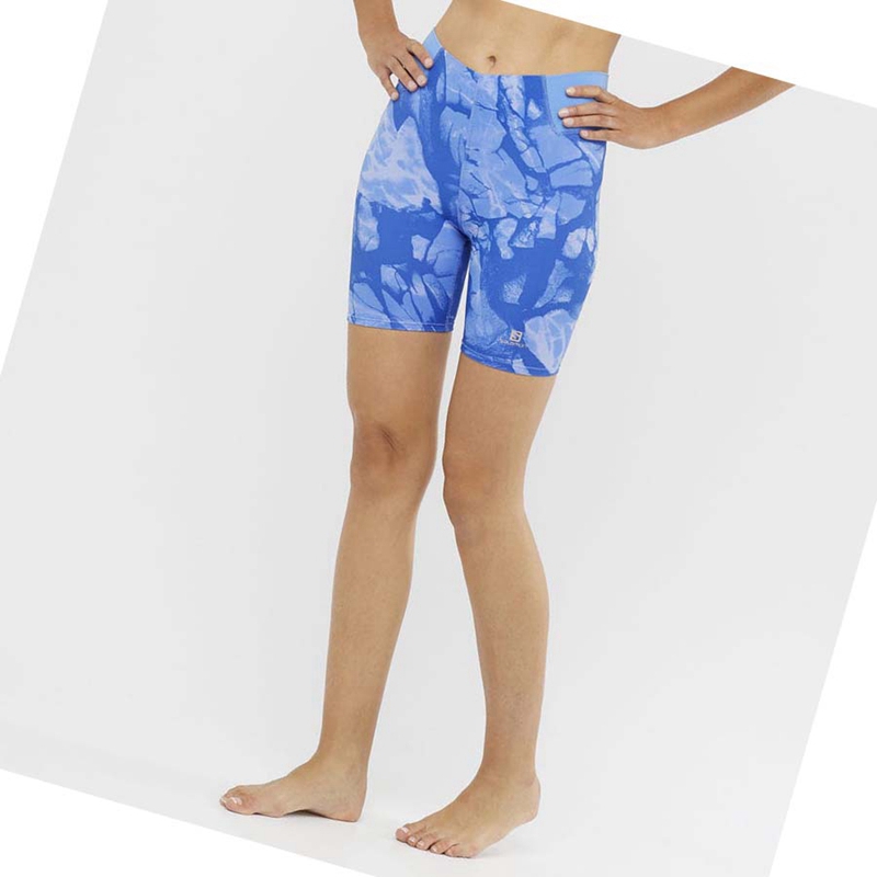 Salomon CROSS MULTI 7'' Kurze Hose Damen Blau | FWBJATX-32