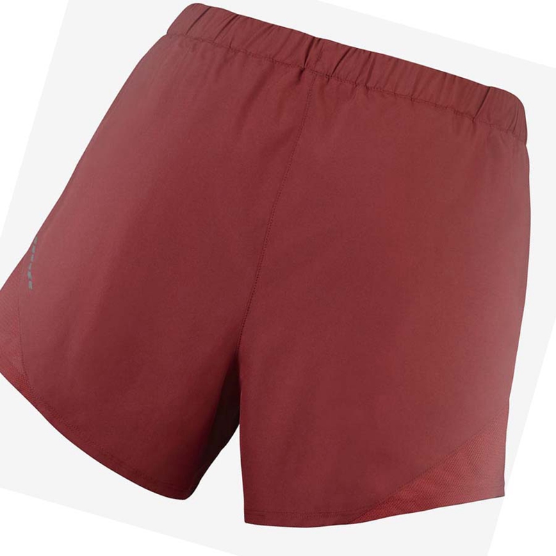 Salomon CROSS REBEL 4'' Kurze Hose Damen Rot | DEANHRK-16