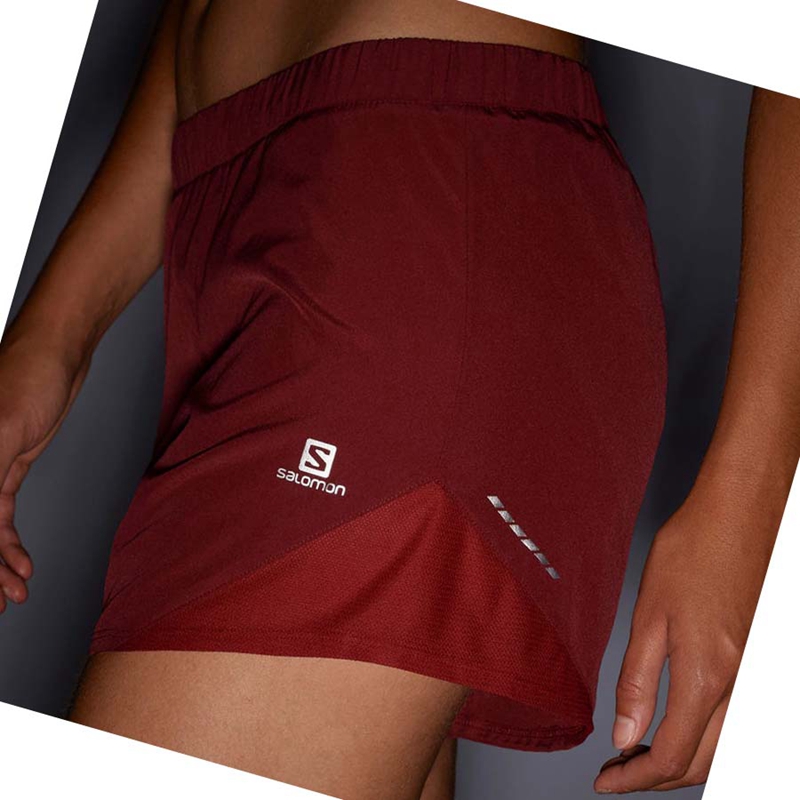 Salomon CROSS REBEL 4'' Kurze Hose Damen Rot | DEANHRK-16