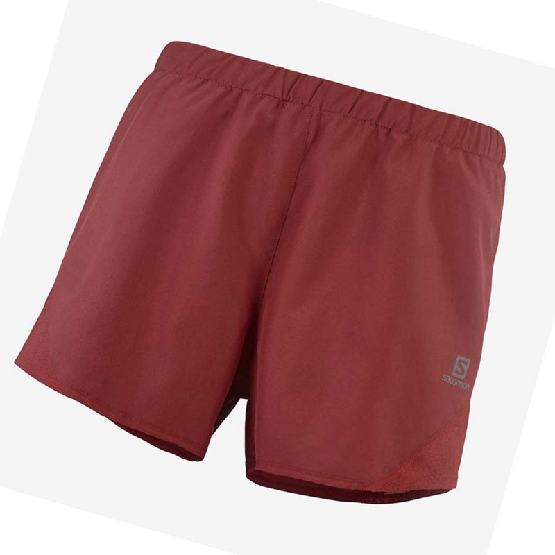 Salomon CROSS REBEL 4\'\' Kurze Hose Damen Rot | DEANHRK-16