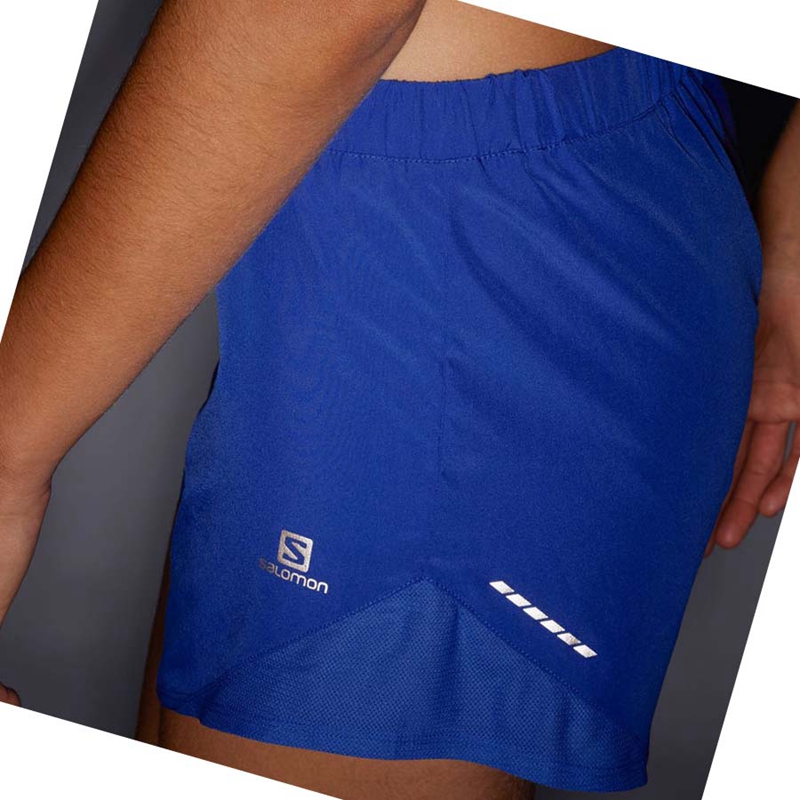 Salomon CROSS REBEL 4'' Kurze Hose Damen Blau | HBDNTVS-72
