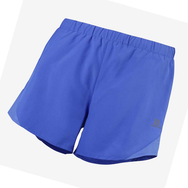 Salomon CROSS REBEL 4\'\' Kurze Hose Damen Blau | HBDNTVS-72
