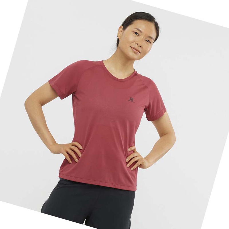 Salomon CROSS REBEL T-shirts Damen Rot | KFJMDYX-79