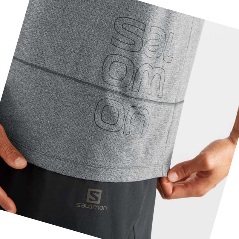 Salomon CROSS RUN GRAPHIC T-shirts Herren Schwarz | NDAELKS-84