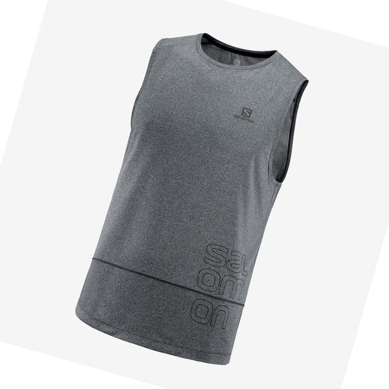 Salomon CROSS RUN GRAPHIC T-shirts Herren Schwarz | NDAELKS-84