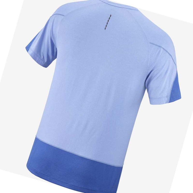 Salomon CROSS RUN GRAPHIC T-shirts Herren Blau | XJUTVIF-63