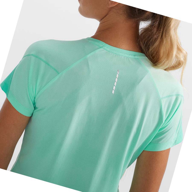Salomon CROSS RUN T-shirts Damen Grün | QPRAHIB-20