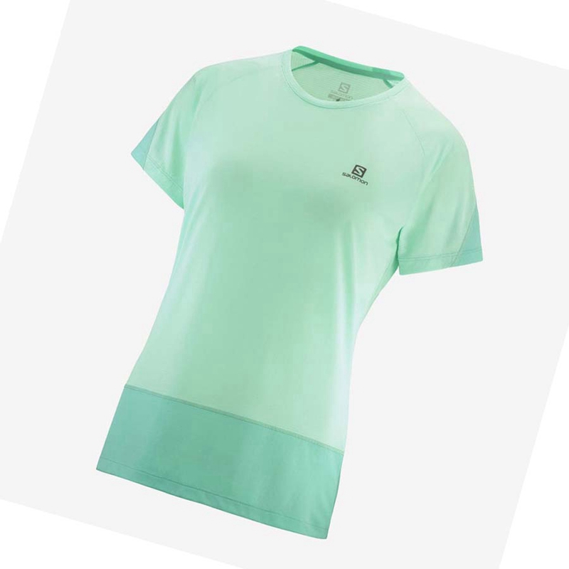 Salomon CROSS RUN T-shirts Damen Grün | QPRAHIB-20