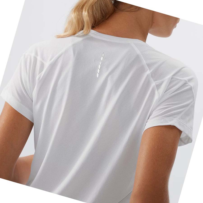 Salomon CROSS RUN T-shirts Damen Weiß | IXBEZUL-73