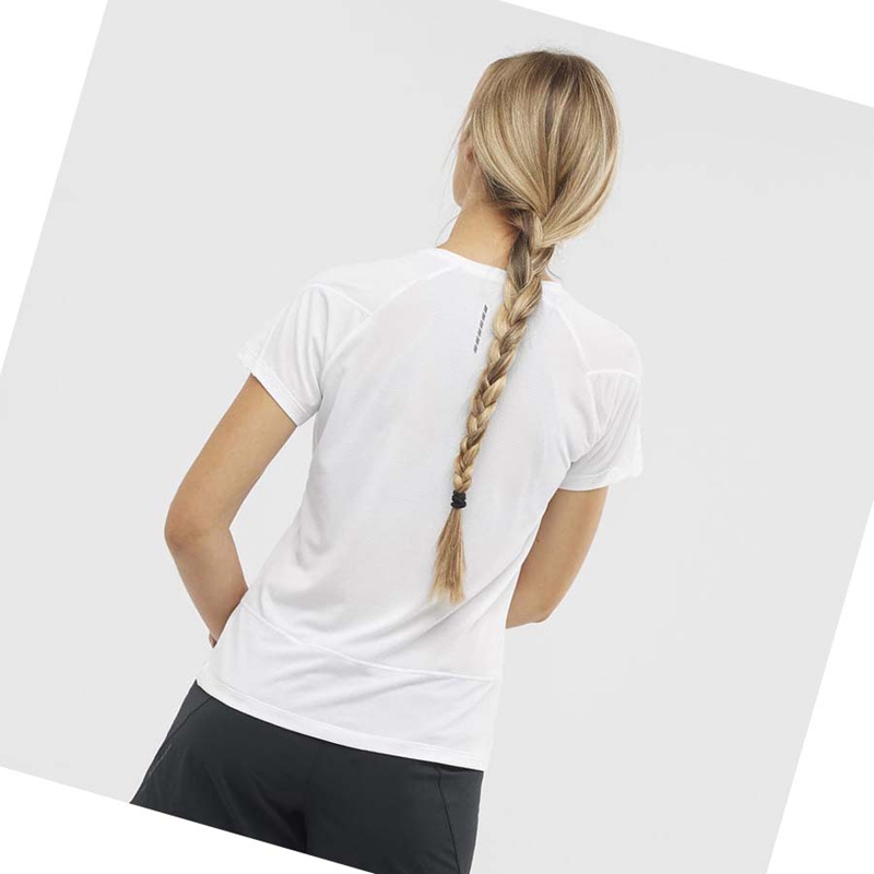 Salomon CROSS RUN T-shirts Damen Weiß | IXBEZUL-73