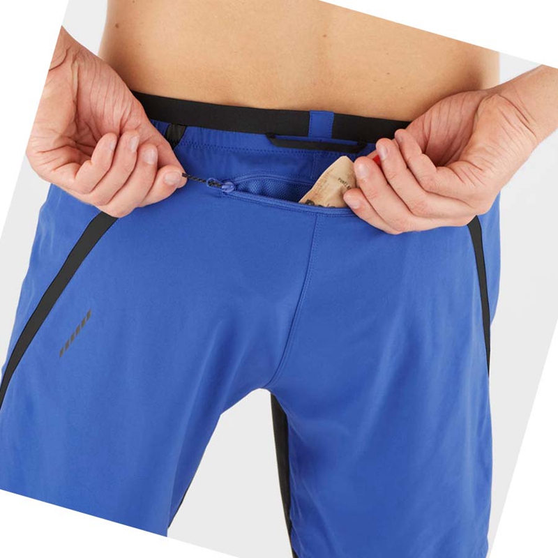 Salomon CROSS TWINN Kurze Hose Herren Blau | PMHJCGV-86