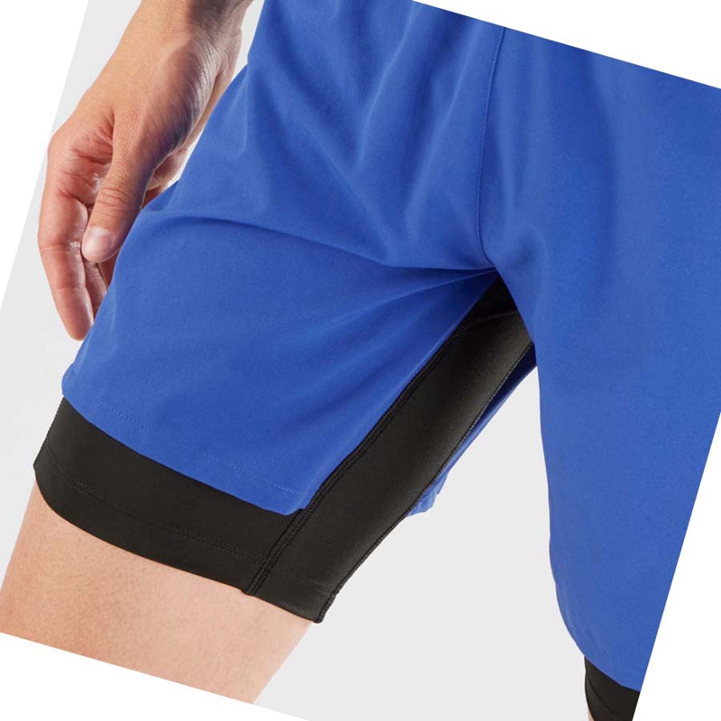 Salomon CROSS TWINN Kurze Hose Herren Blau | PMHJCGV-86