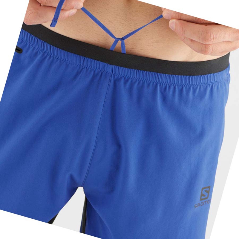 Salomon CROSS TWINN Kurze Hose Herren Blau | PMHJCGV-86