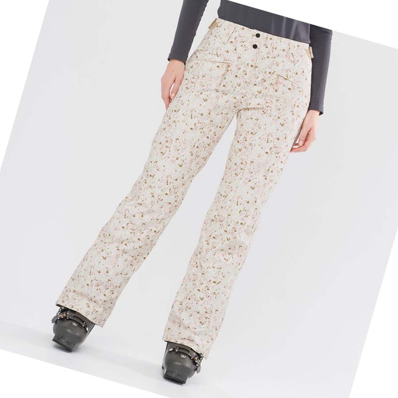Salomon EDGE Ski Hosen Damen Beige | SNLYHIX-90