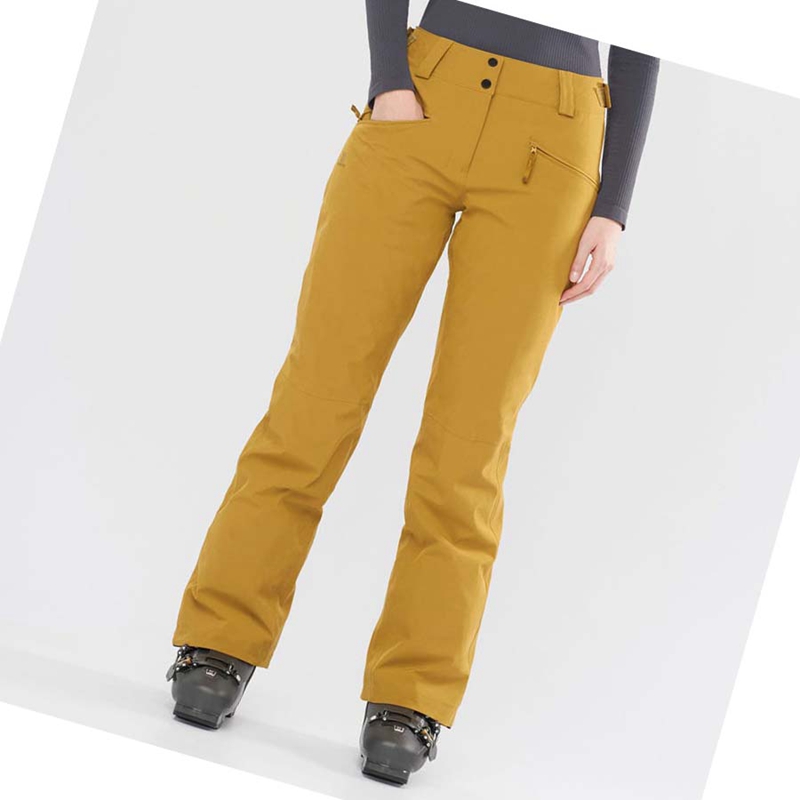 Salomon EDGE Ski Hosen Damen Gelb | HGRYNLB-50