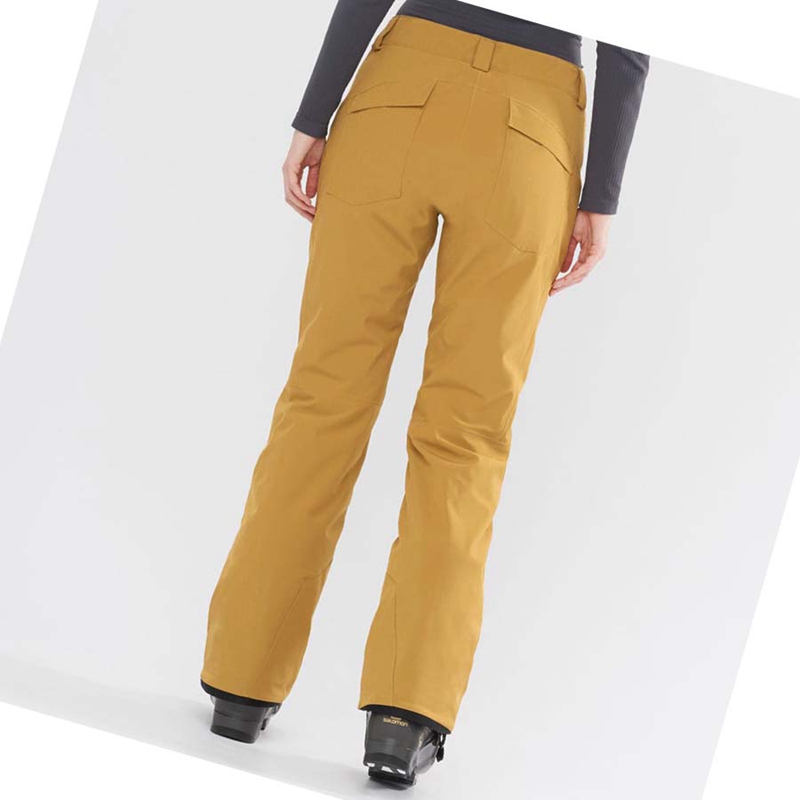 Salomon EDGE Ski Hosen Damen Gelb | HGRYNLB-50