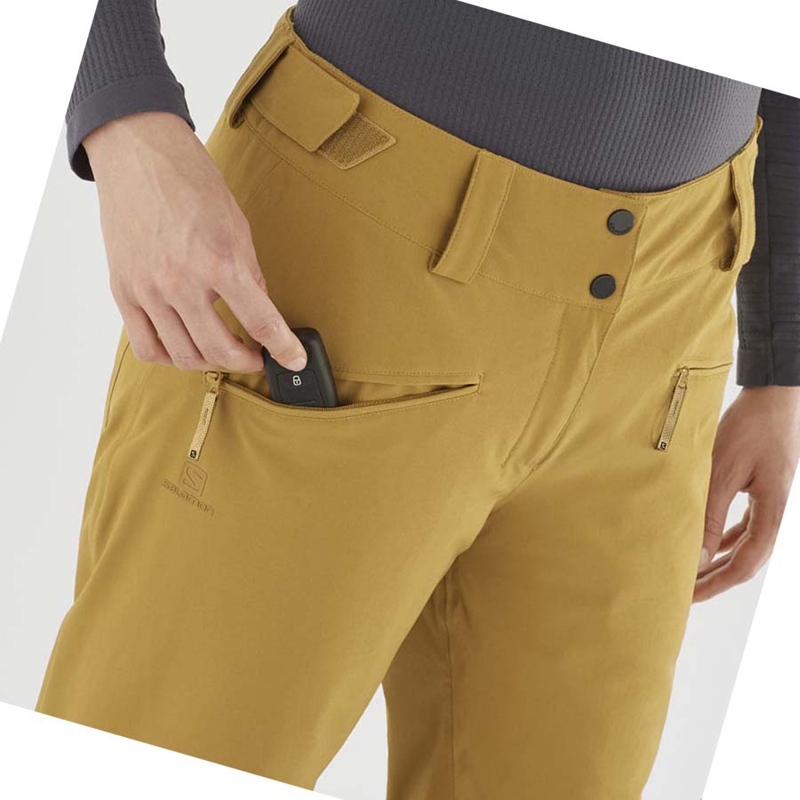 Salomon EDGE Ski Hosen Damen Gelb | HGRYNLB-50