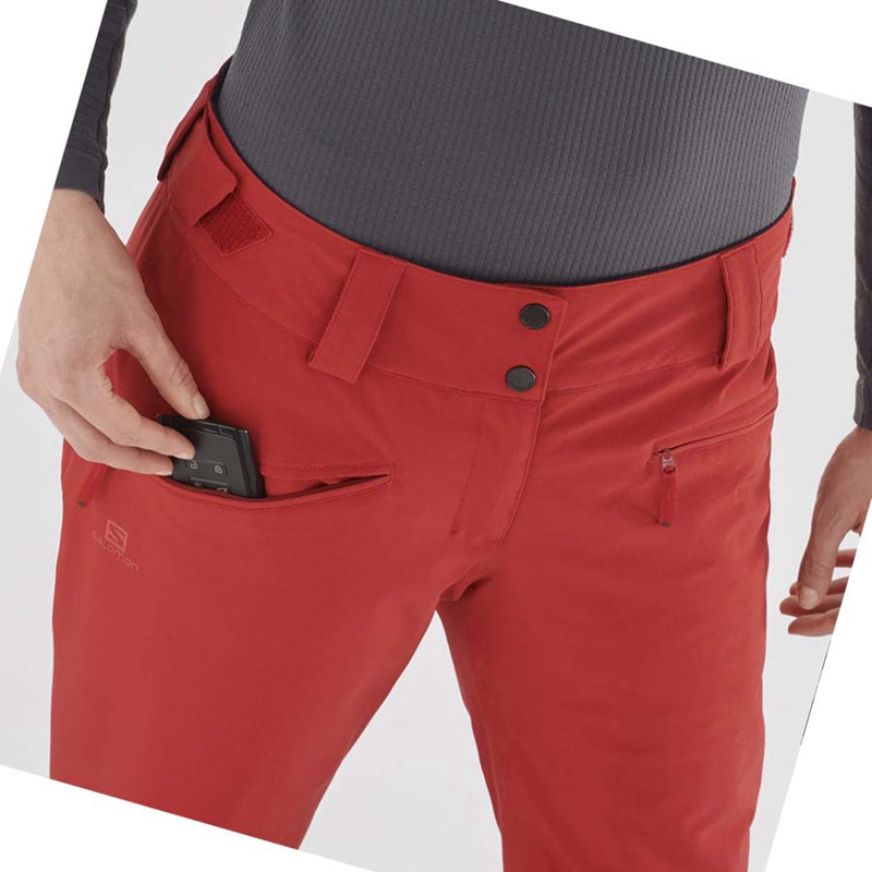 Salomon EDGE Ski Hosen Damen Rot | REPGLCX-89