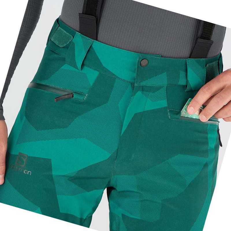 Salomon EDGE Ski Hosen Herren Grün | ZLYRHXT-60