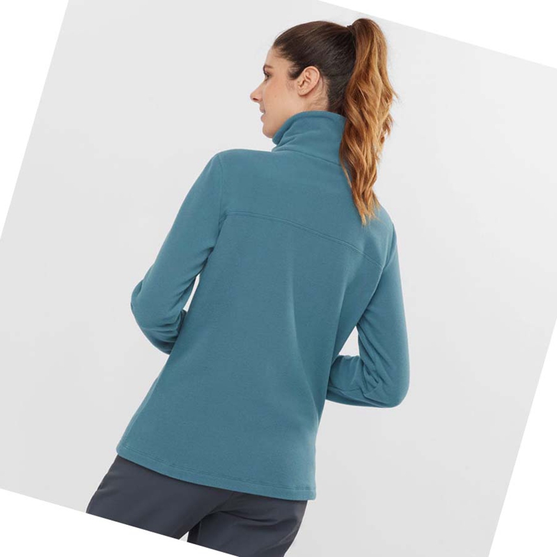 Salomon ESSENTIAL COSY FLEECE Hoodie Damen Blau | FERALKU-25