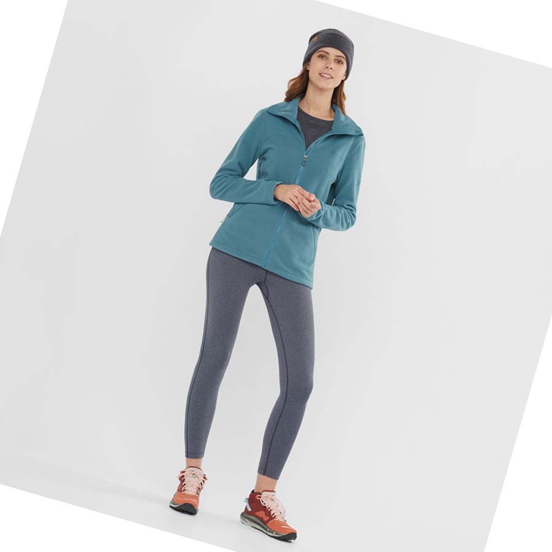 Salomon ESSENTIAL COSY FLEECE Hoodie Damen Blau | FERALKU-25
