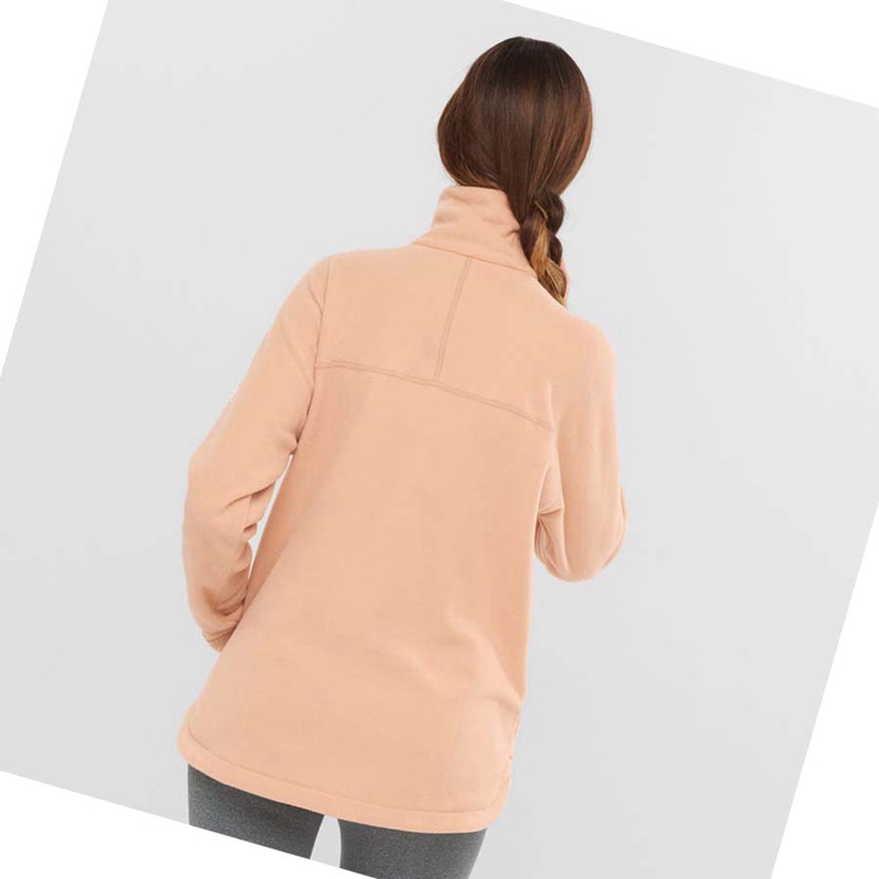 Salomon ESSENTIAL COSY FLEECE Hoodie Damen Rosa | LAJUVTE-83