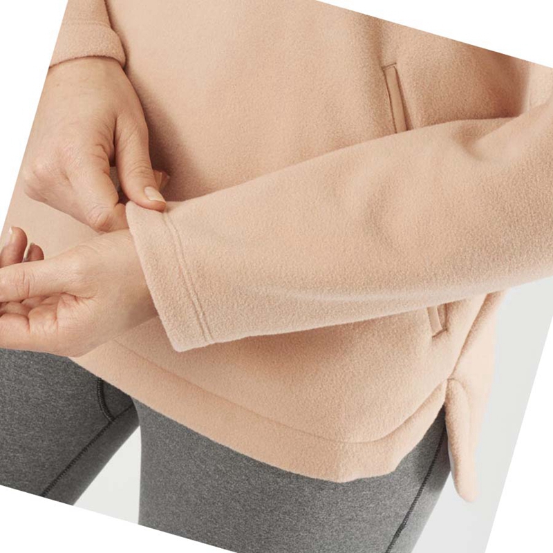 Salomon ESSENTIAL COSY FLEECE Hoodie Damen Rosa | LAJUVTE-83