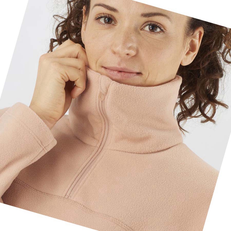 Salomon ESSENTIAL COSY FLEECE Hoodie Damen Rosa | LAJUVTE-83