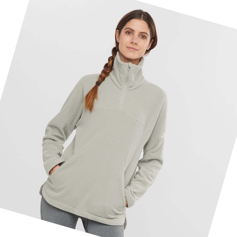 Salomon ESSENTIAL COSY FLEECE Hoodie Damen Weiß | LKBGIOP-34