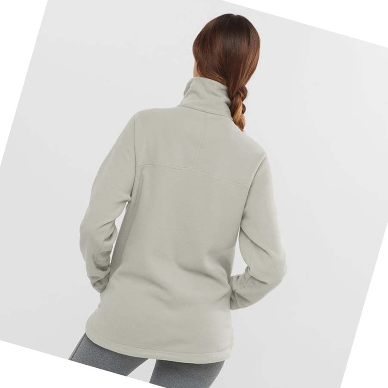 Salomon ESSENTIAL COSY FLEECE Hoodie Damen Weiß | LKBGIOP-34