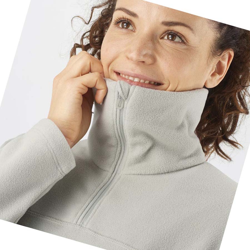 Salomon ESSENTIAL COSY FLEECE Hoodie Damen Weiß | LKBGIOP-34