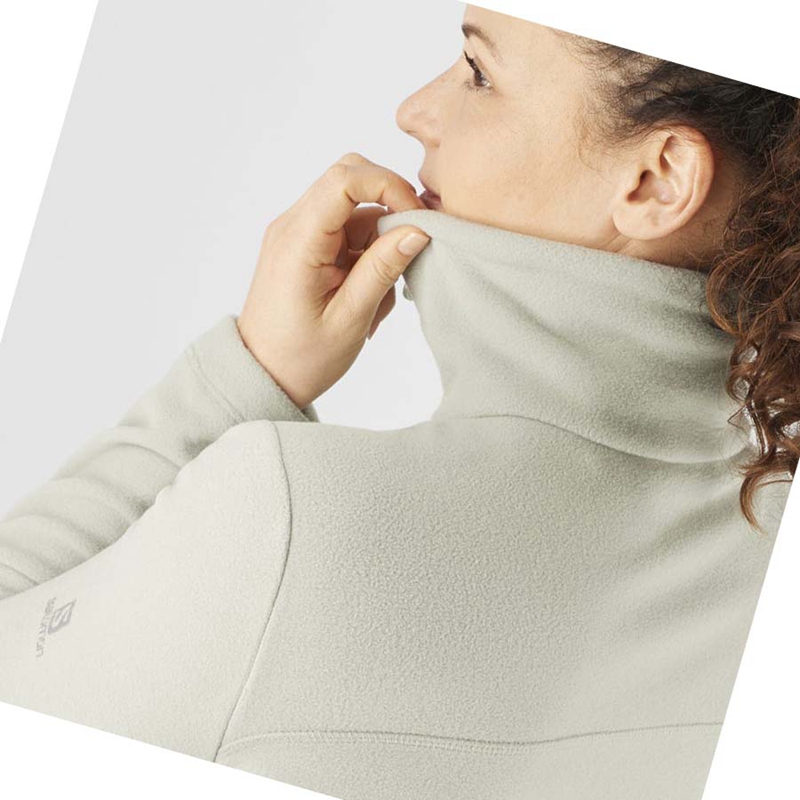 Salomon ESSENTIAL COSY FLEECE Hoodie Damen Beige | LPKAUCG-06