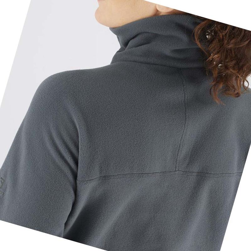 Salomon ESSENTIAL COSY FLEECE Hoodie Damen Grau | LUCVSYX-50