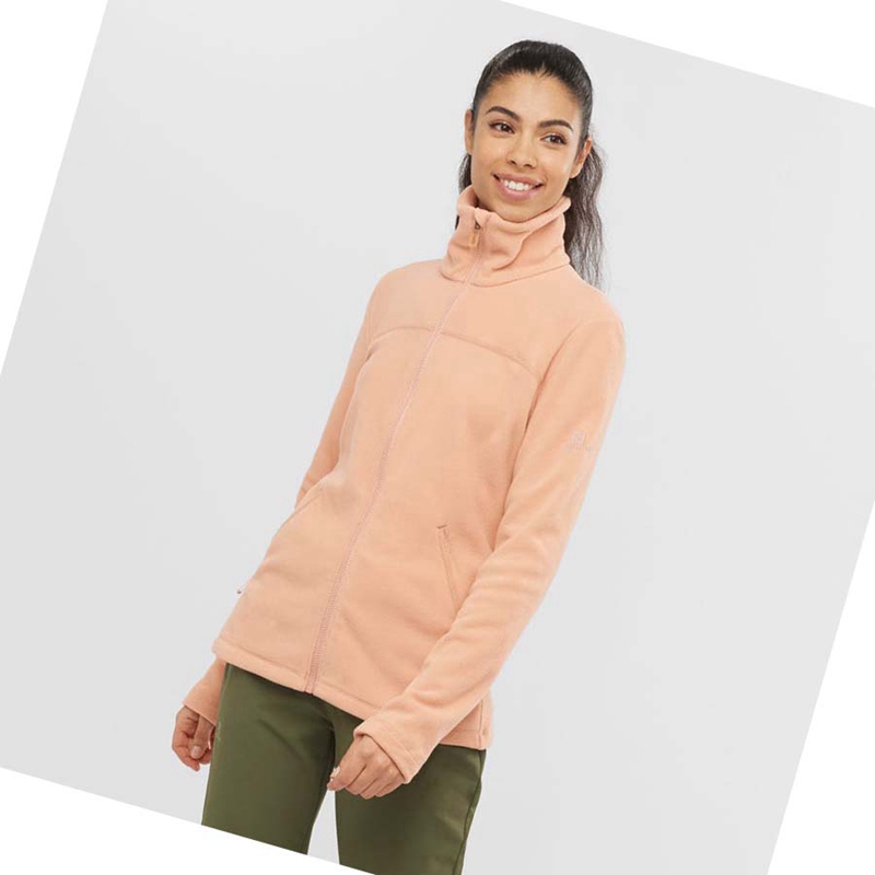 Salomon ESSENTIAL COSY FLEECE Hoodie Damen Rosa | ZGCAEHY-47