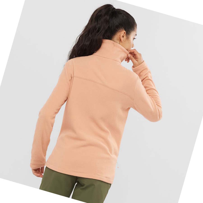 Salomon ESSENTIAL COSY FLEECE Hoodie Damen Rosa | ZGCAEHY-47
