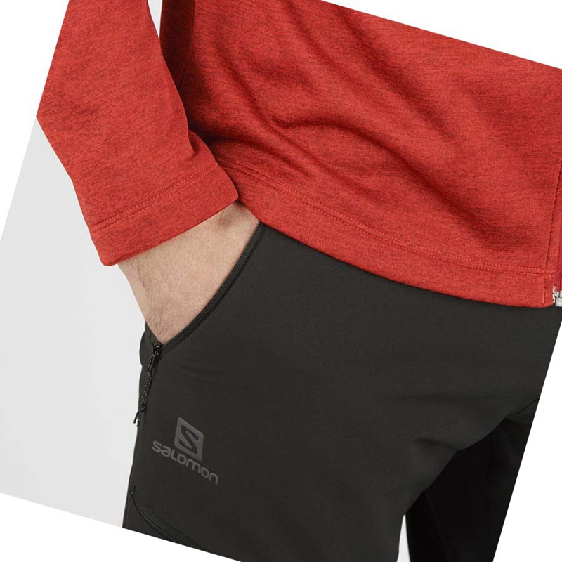 Salomon ESSENTIAL LIGHTWARM HEATHER Hoodie Herren Rot | HGXVFNY-62
