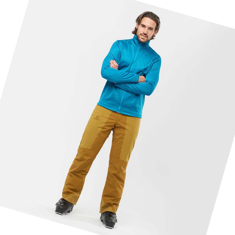 Salomon ESSENTIAL LIGHTWARM HEATHER Hoodie Herren Blau | MKIQEYH-21