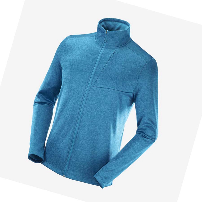 Salomon ESSENTIAL LIGHTWARM HEATHER Hoodie Herren Blau | MKIQEYH-21
